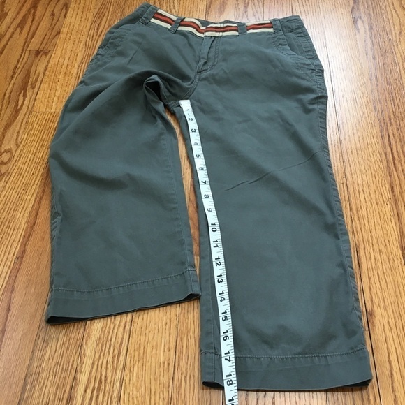 Vintage Uright Mid Rise Olive Green Cropped Straight leg Causal Capris Pants - Picture 10 of 12